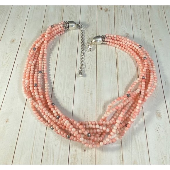 Jay King DTR 925 Angel Skin Coral Necklace Multi Strand Designer Southwestern - Picture 7 of 7